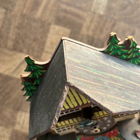 Vintage Small Cuckoo Clock from Germany Wood Clock Hand Painted - Needs Repair - Picture 16 of 16